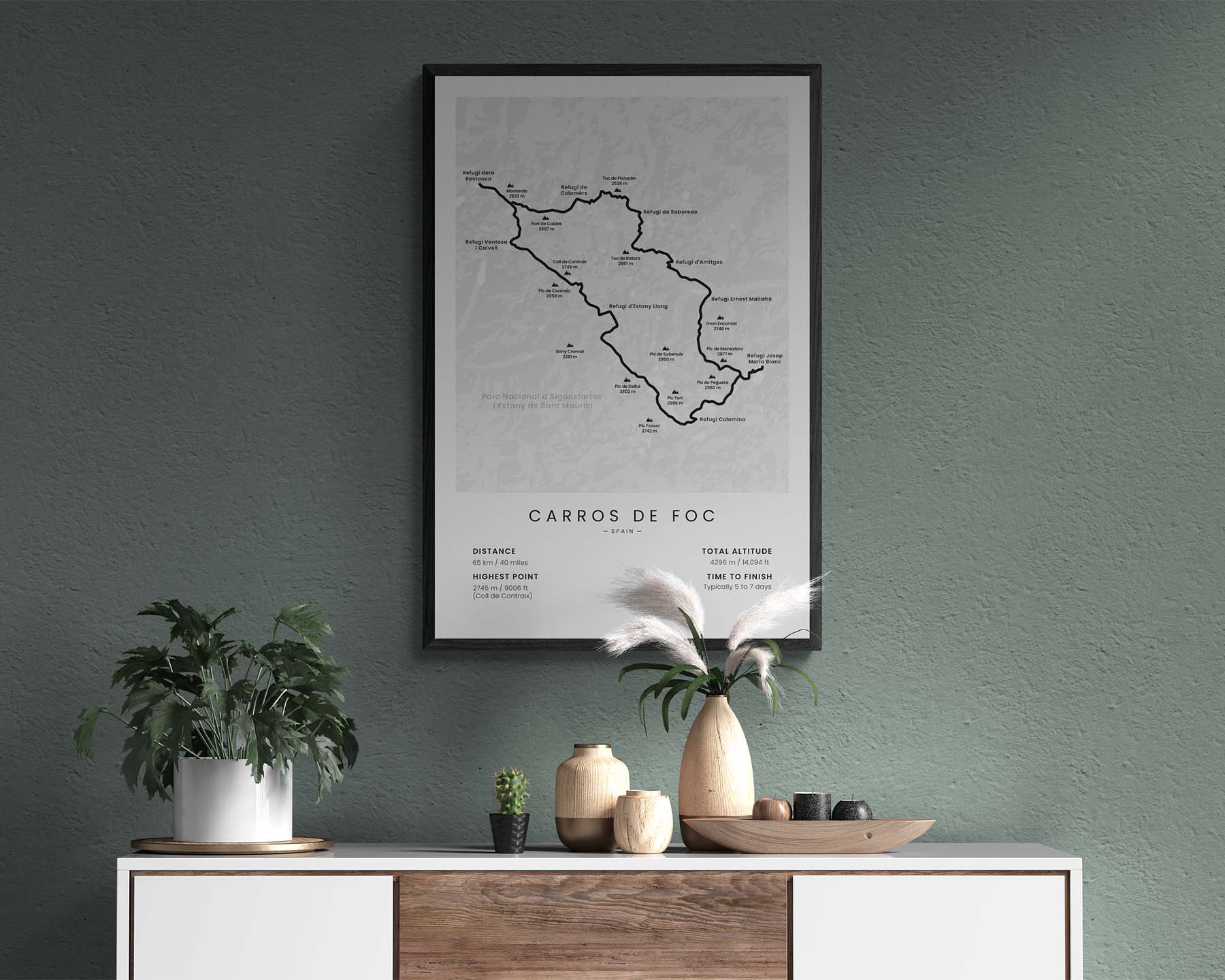 Carros de Foc (Aigüestortes i Llac de Sant Maurici National Park, Catalonia, Pyrenees, Spain) Thru Hike Wall Art in Minimal Room Decor