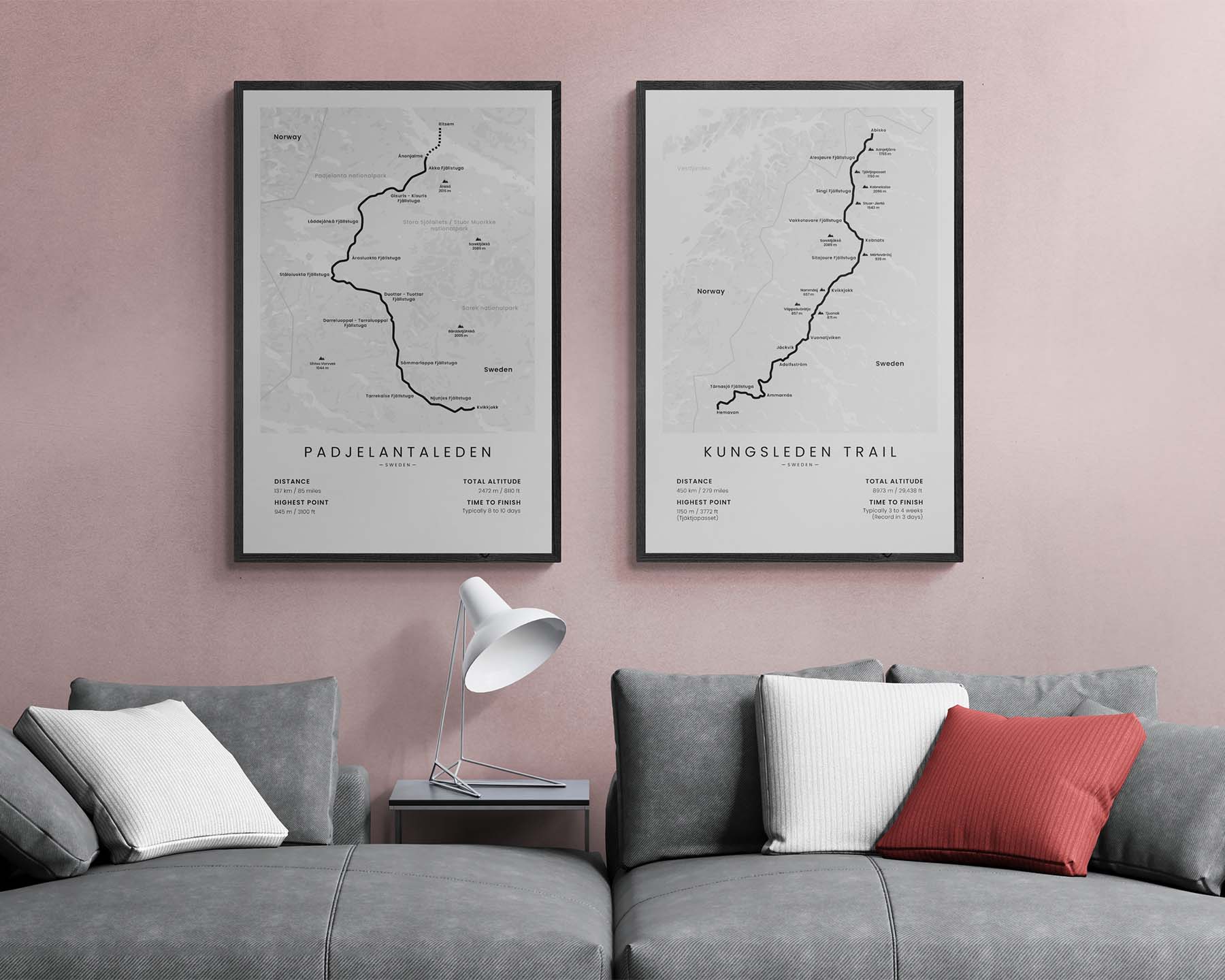 Padjelanta Trail (Padjelanta National Park) Track Wall Art in Minimal Room Decor