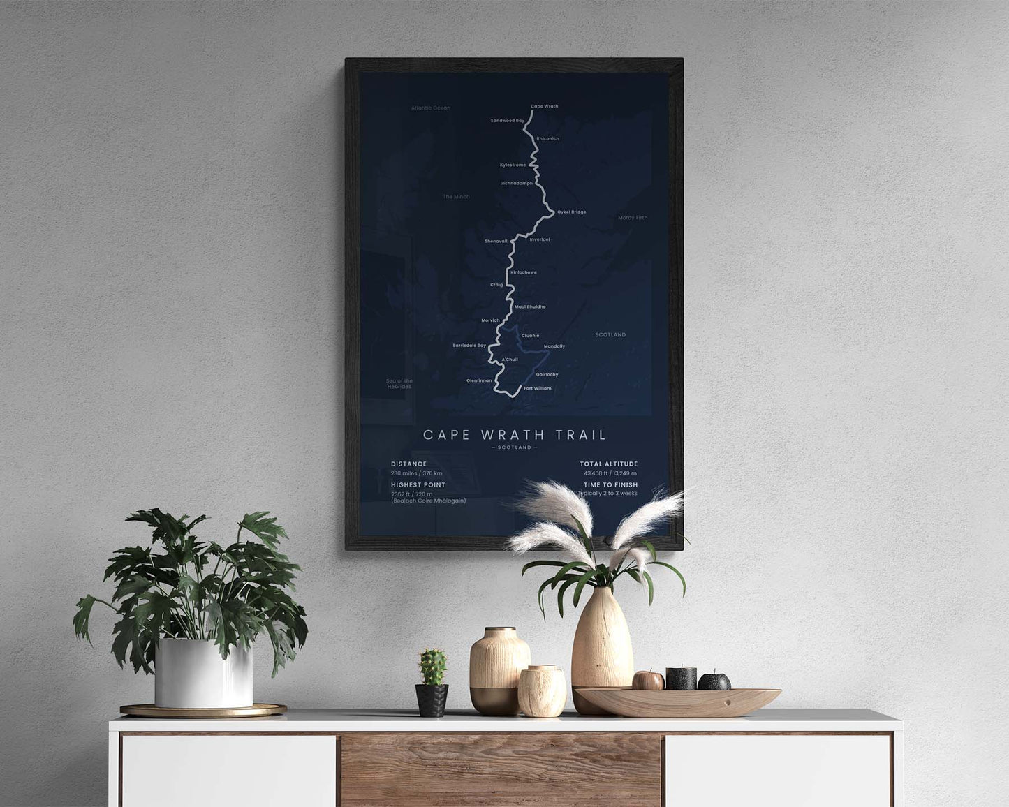 Cape Wrath Trail Trek Wall Art in Modern Interior Decor