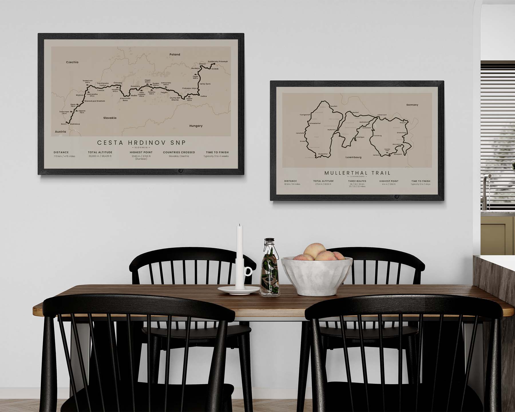 Path Of The Heroes Of The Slovak National Uprising (Slovakia) Track Poster in Modern Interior Decor