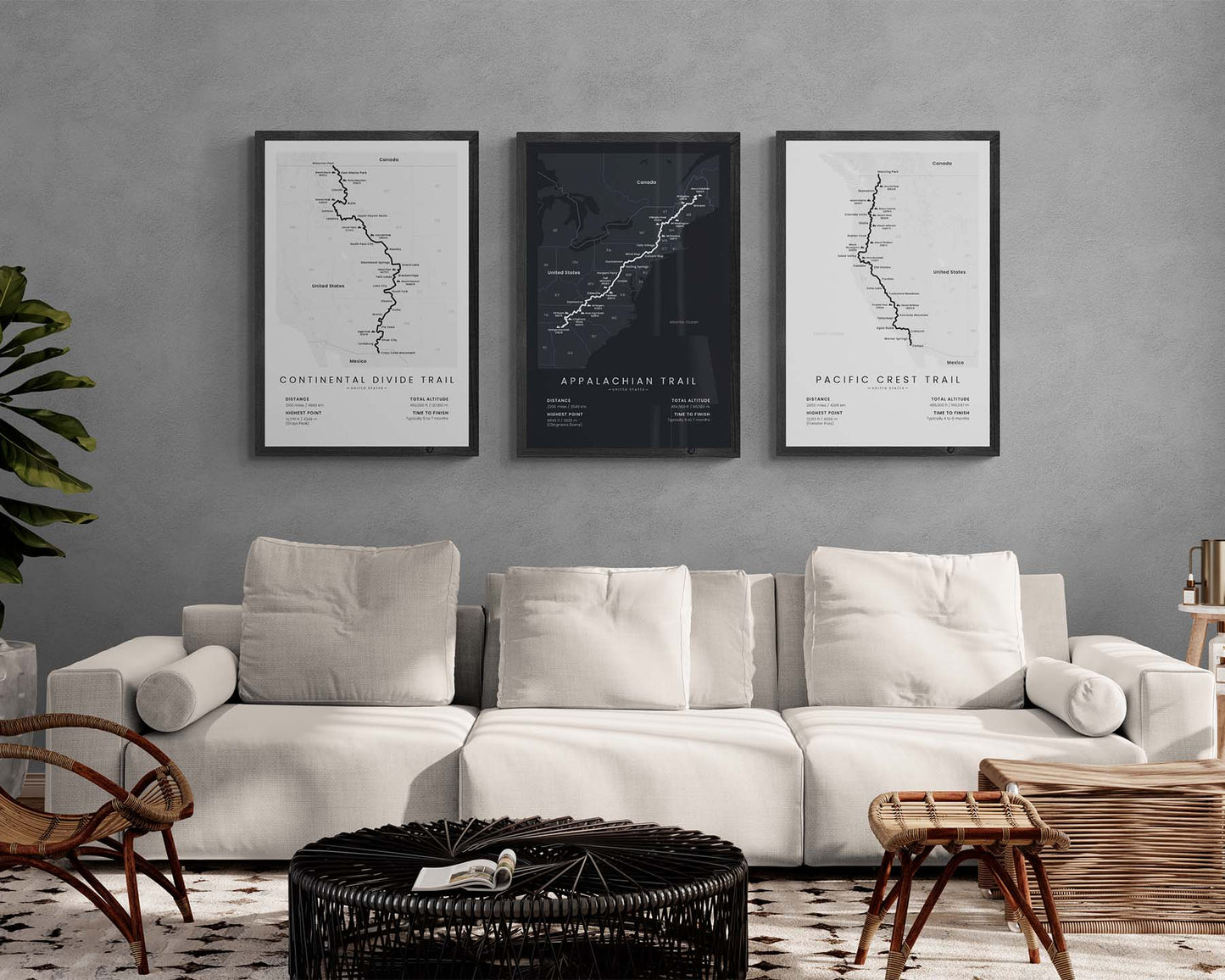 Continential Divide National Scenic Trail (United States) Thru Hike Wall Decor in Modern Interior Decor