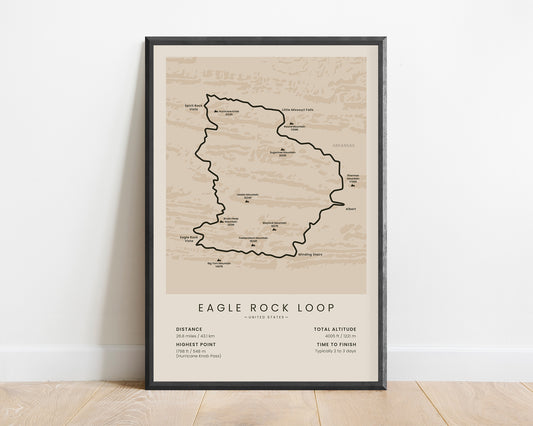 Eagle Rock Loop (United States) Route Poster with Beige Background