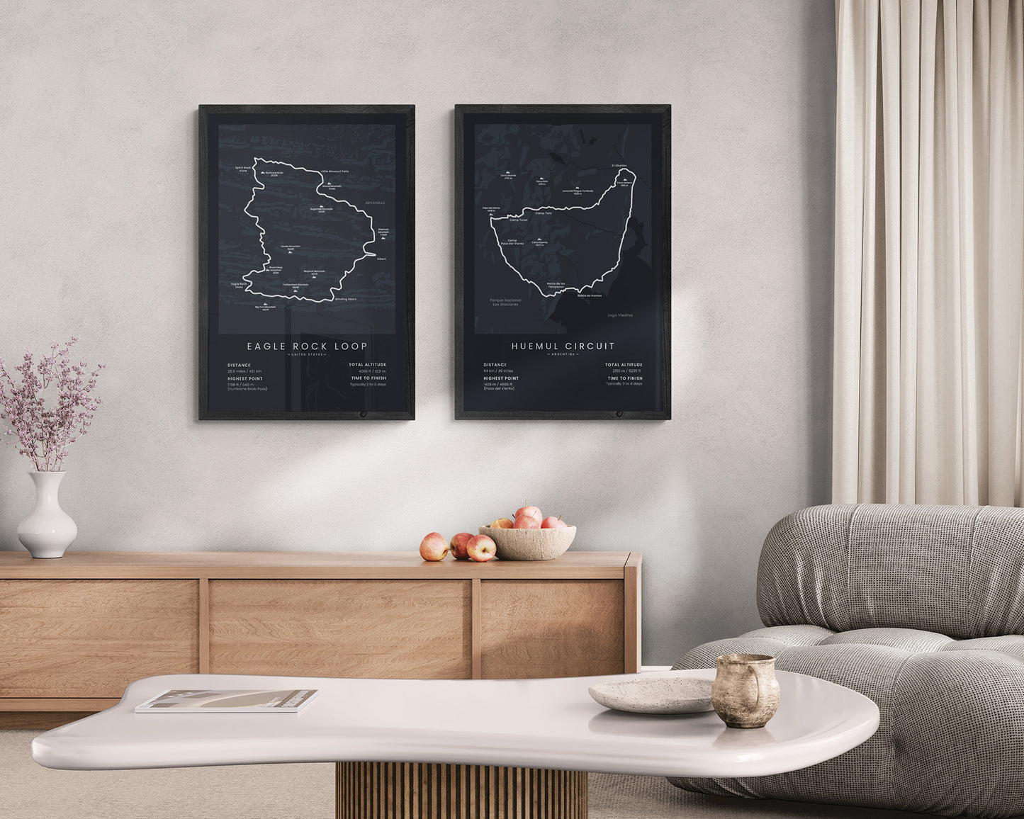 Eagle Rock Loop (United States) Trail Wall Decor in Modern Interior Decor