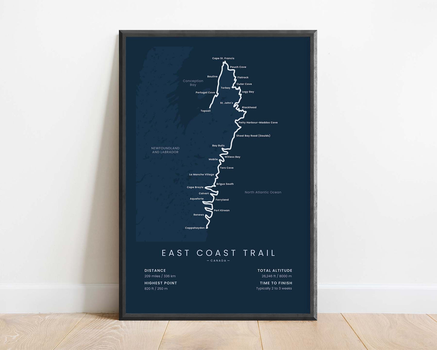 ECT (Newfoundland and Labrador) Track Print with Blue Background
