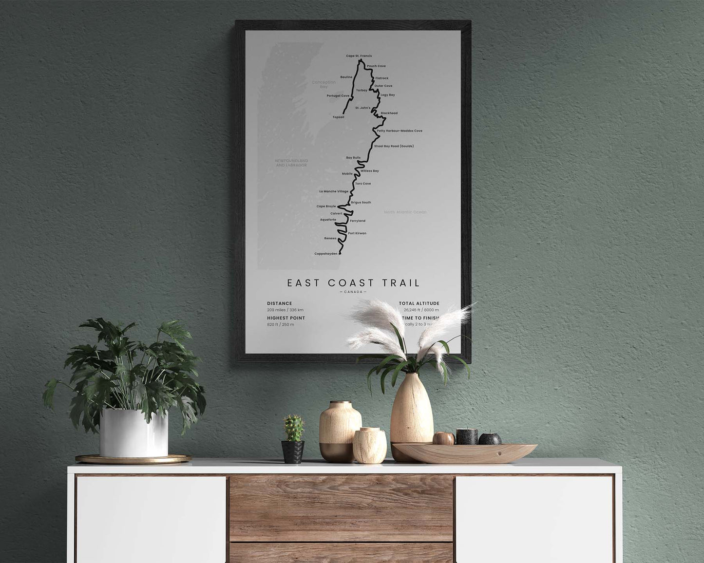 ECT (Avalon Peninsula) Trail Wall Decor in Modern Interior Decor