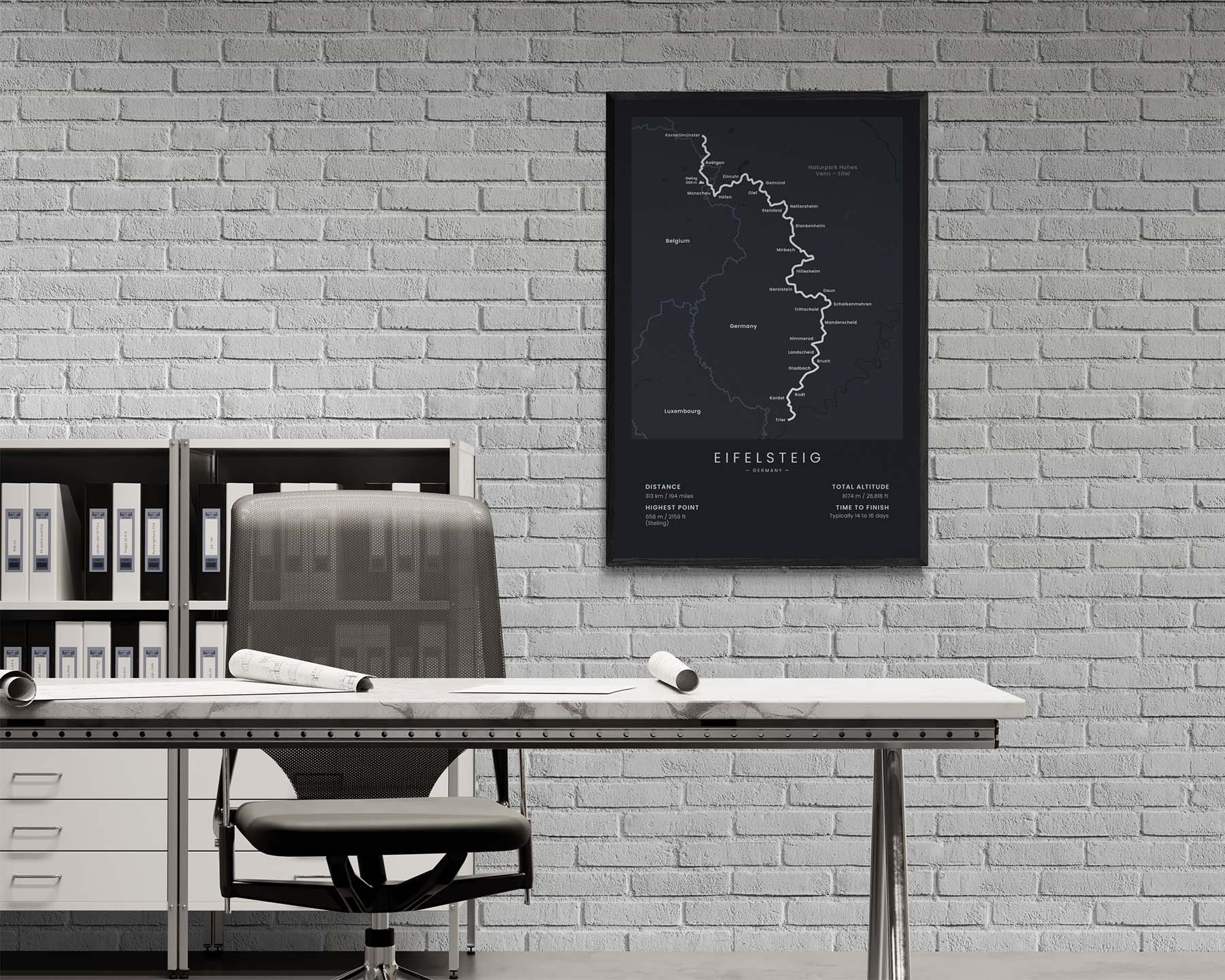 Eifelsteig (North Rhine-Westphalia, Rhineland Palatinate, Germany, Eifel National Park, Aachen to Trier) Track Print in Minimal Room Decor