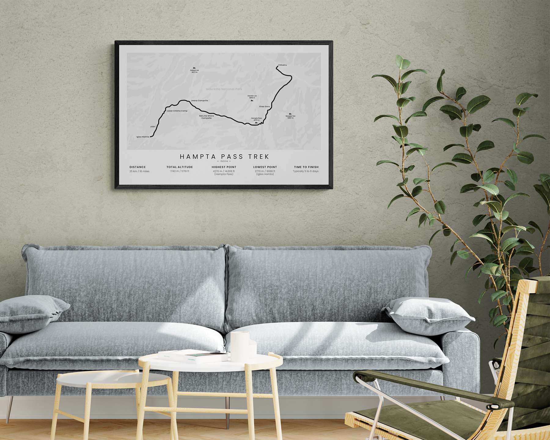 Hampta Pass Trek (India, Kullu Valley, Himalayas, Inderkilla National Park, Lahaul and Spiti District, Manali, Chandra Taal Lake) Thru Hike Wall Art in Minimal Room Decor