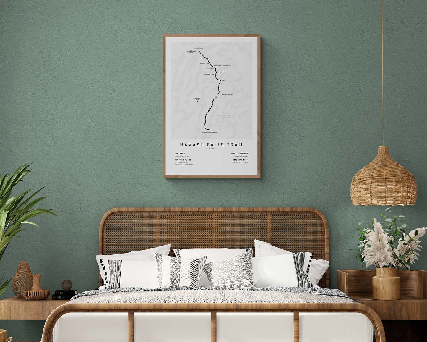 Trail to Havasu Falls (Supai) Trail Wall Art in Modern Interior Decor