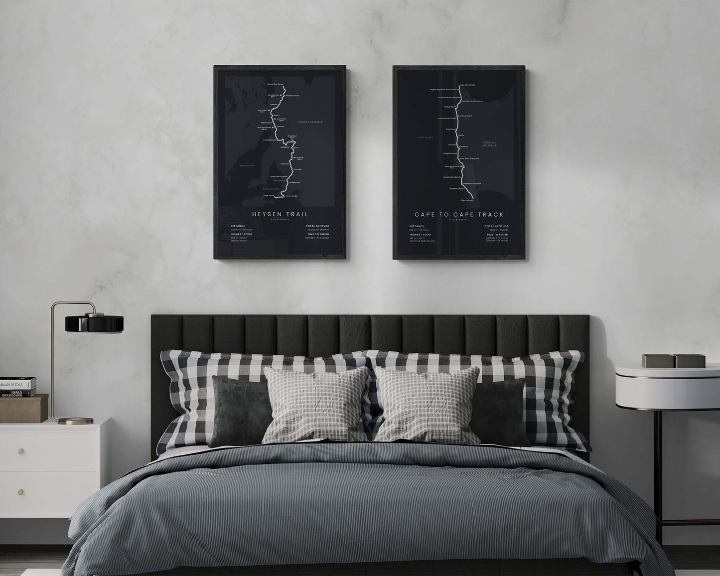 Heysen Trail (Australia) Route Wall Map in Minimal Room Decor