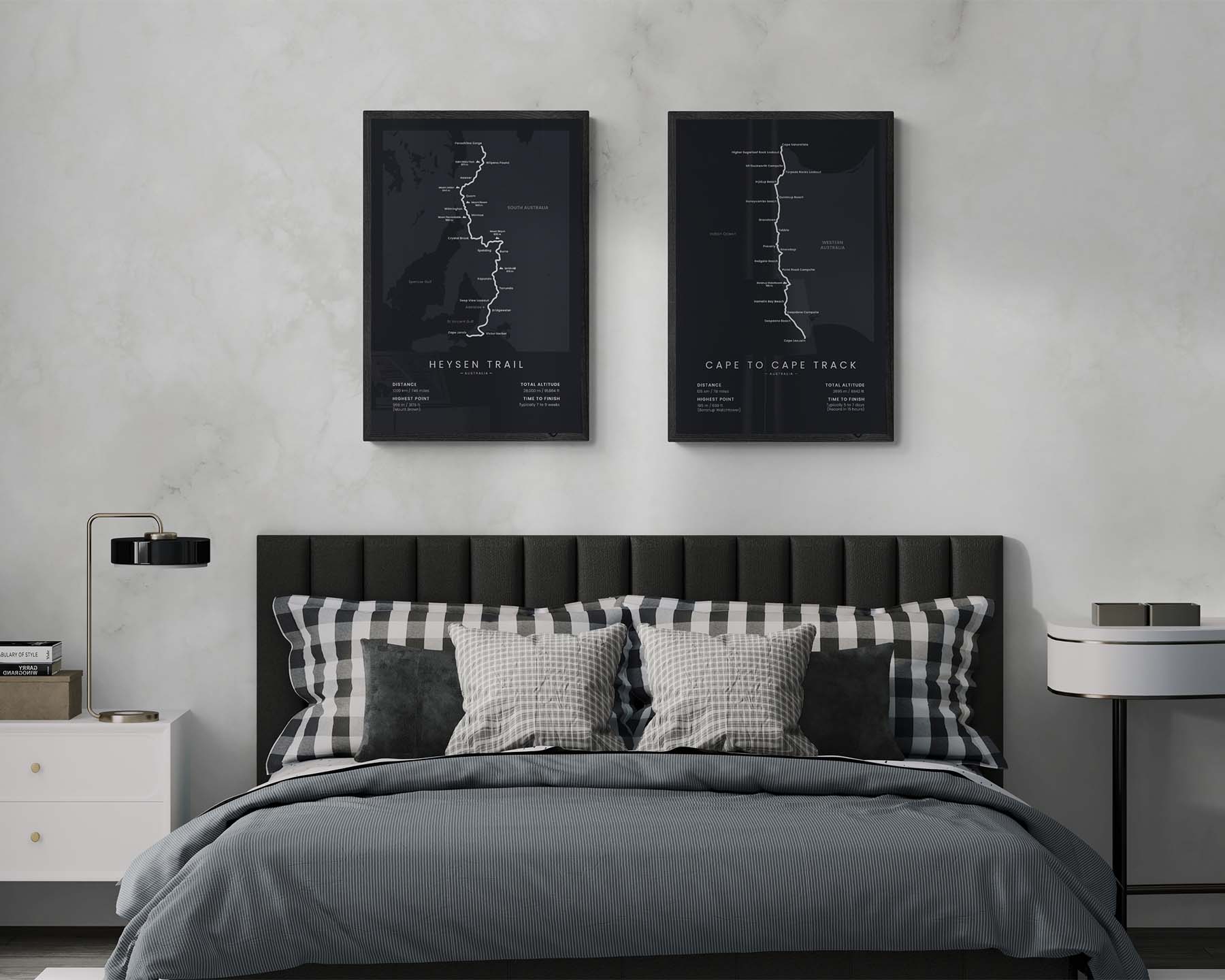Heysen Trail (Australia) Route Wall Map in Minimal Room Decor