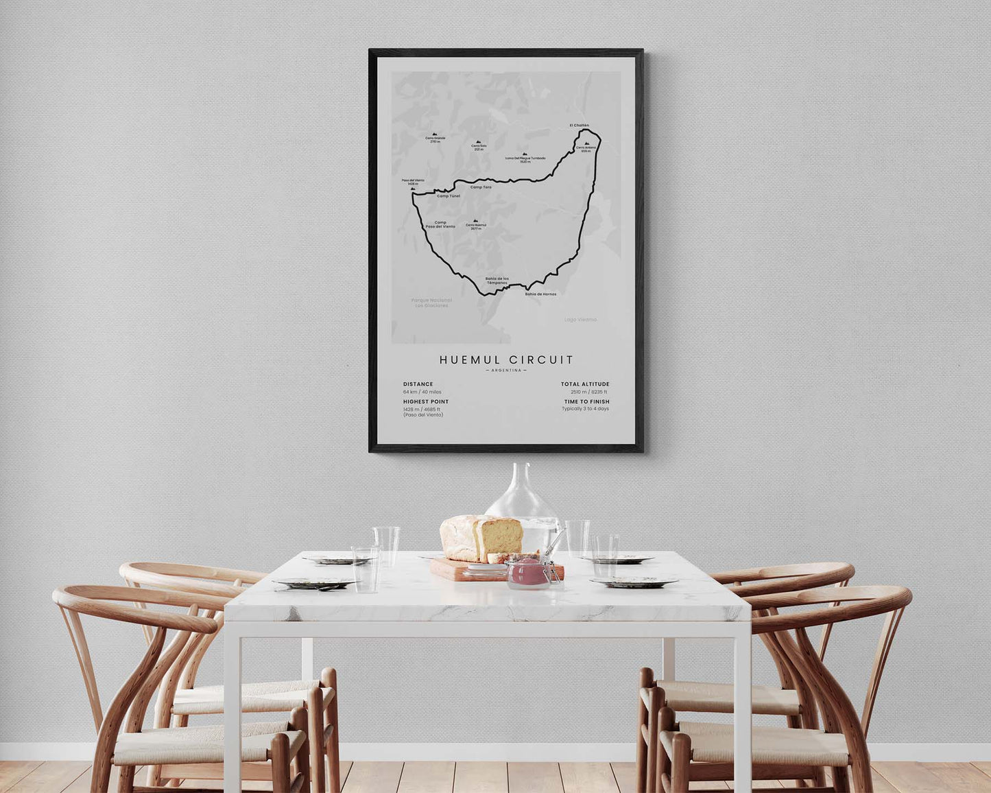 Huemul Circuit (Argentina) Path Wall Art in Minimal Room Decor