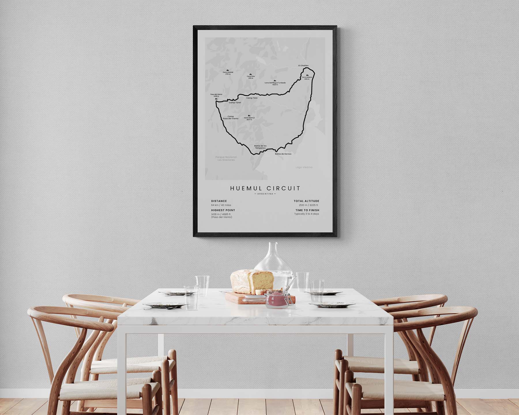 Huemul Circuit (Argentina) Path Wall Art in Minimal Room Decor