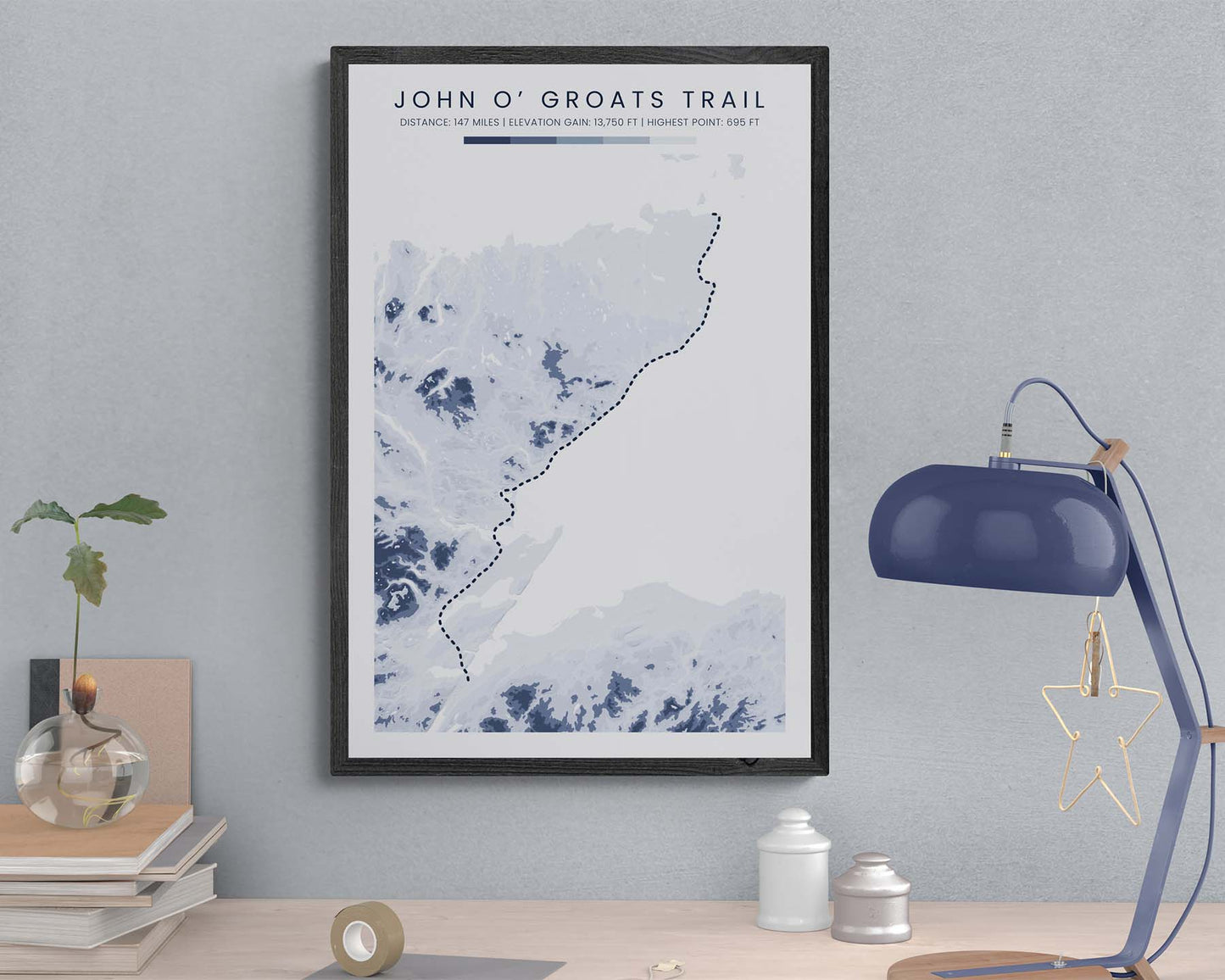 John O' Groats Trail (Scotland) Trek Wall Decor in Minimalist Interior Decor