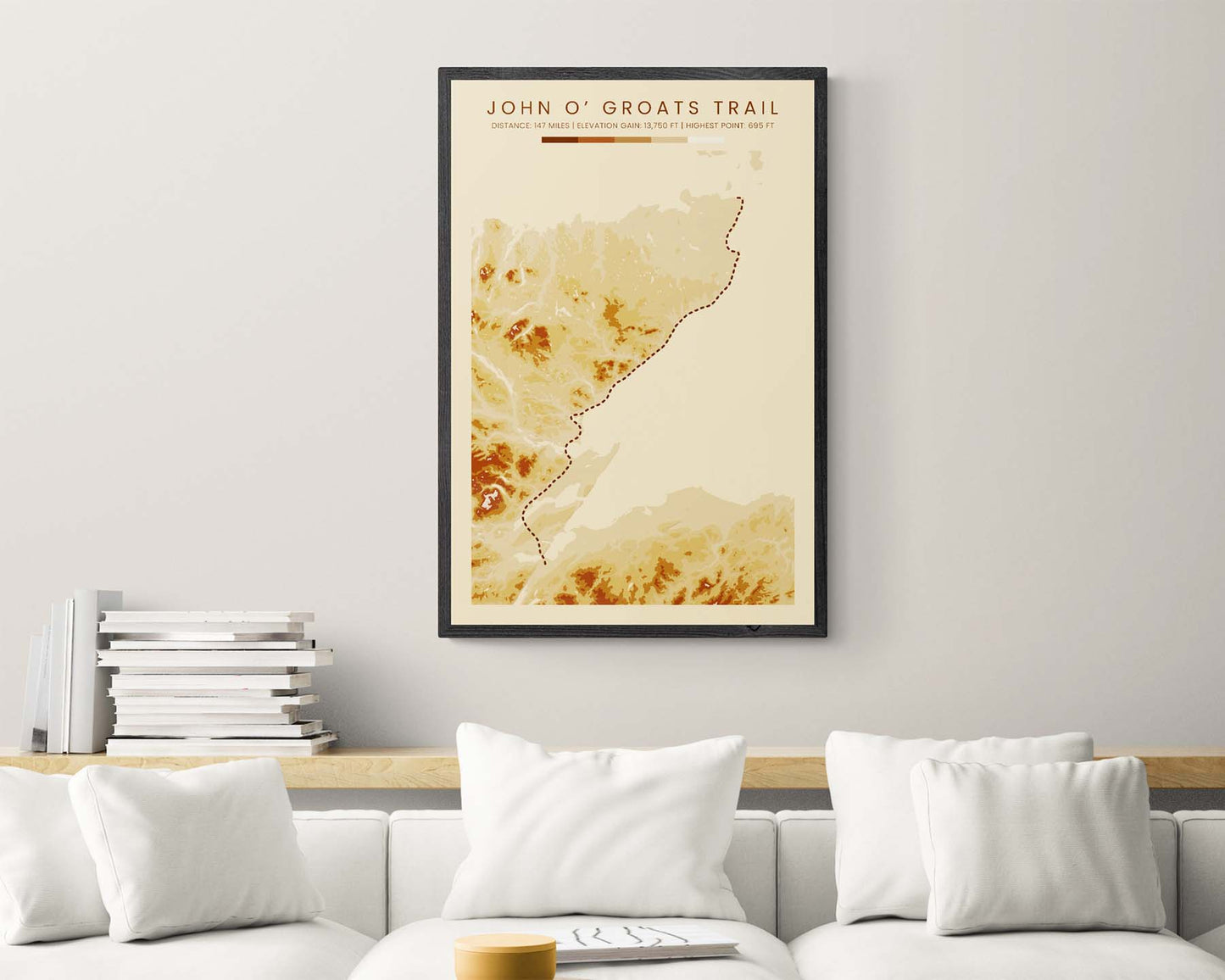 John O' Groats Trail Path Print in Modern Room Decor