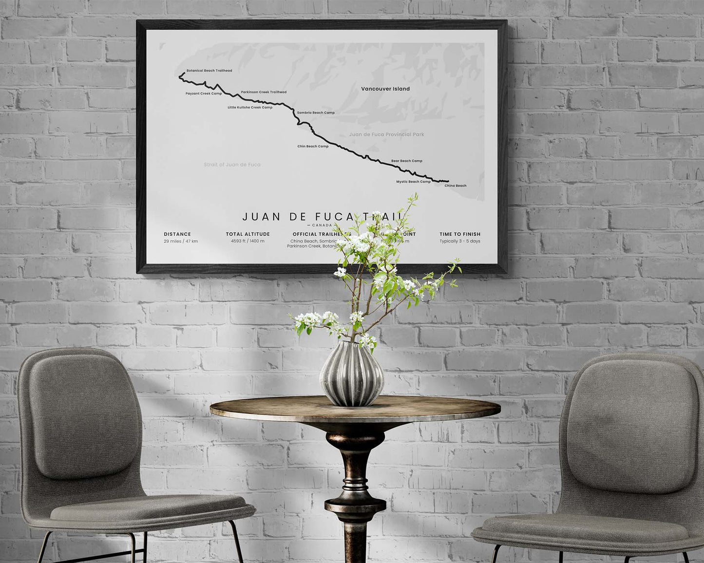 Juan de Fuca Marine Trail (Botanical Beach Trailhead to China Beach, Juan de Fuca Provincial Park, Vancouver Island, British Columbia) Path Wall Art in Minimal Room Decor