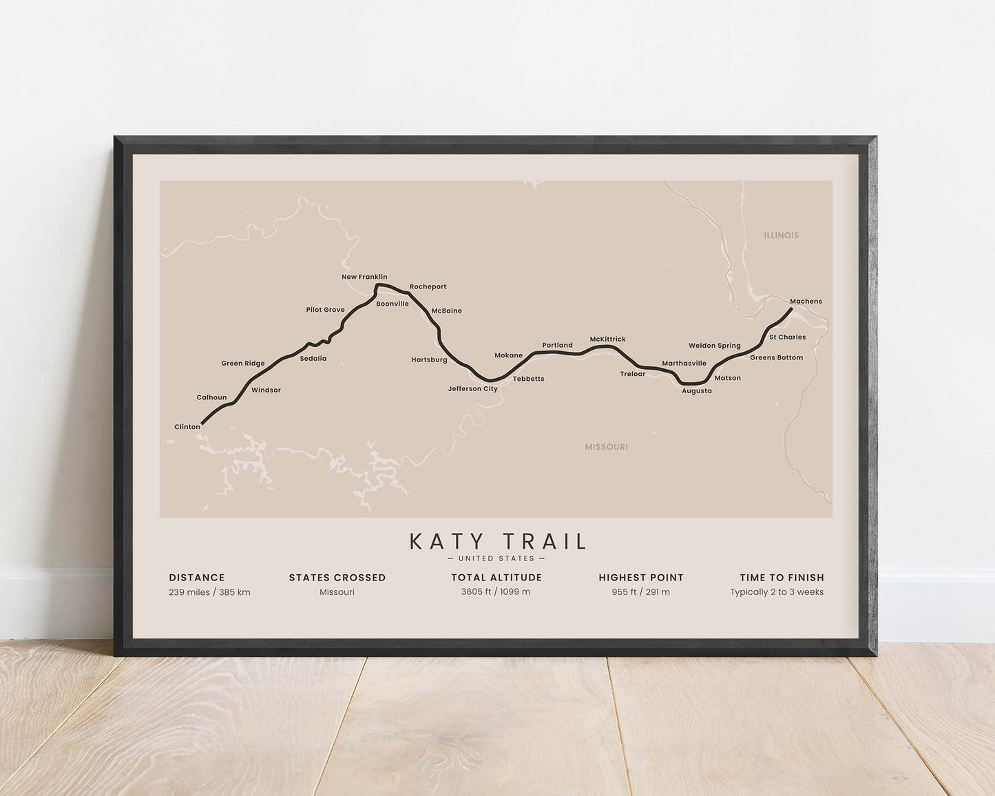 MKT Rail Trail (United States) Trek Wall Art with Beige Background