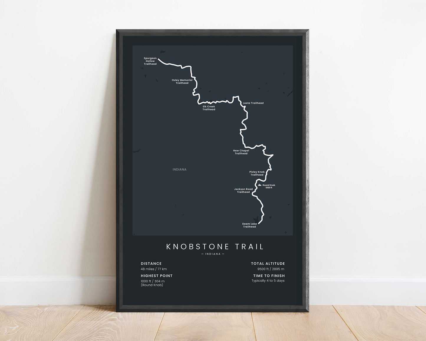 The Little AT (United States) Hike Poster with Black Background