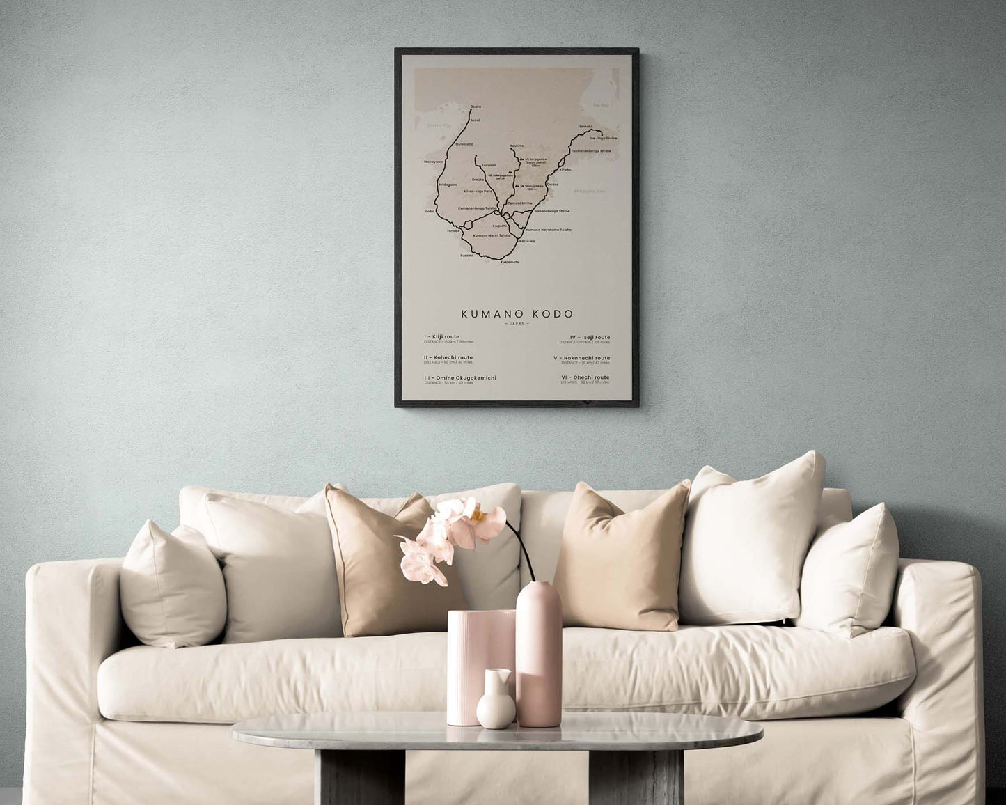 Kumano Kodo (Iseji route) path poster in minimal room decor