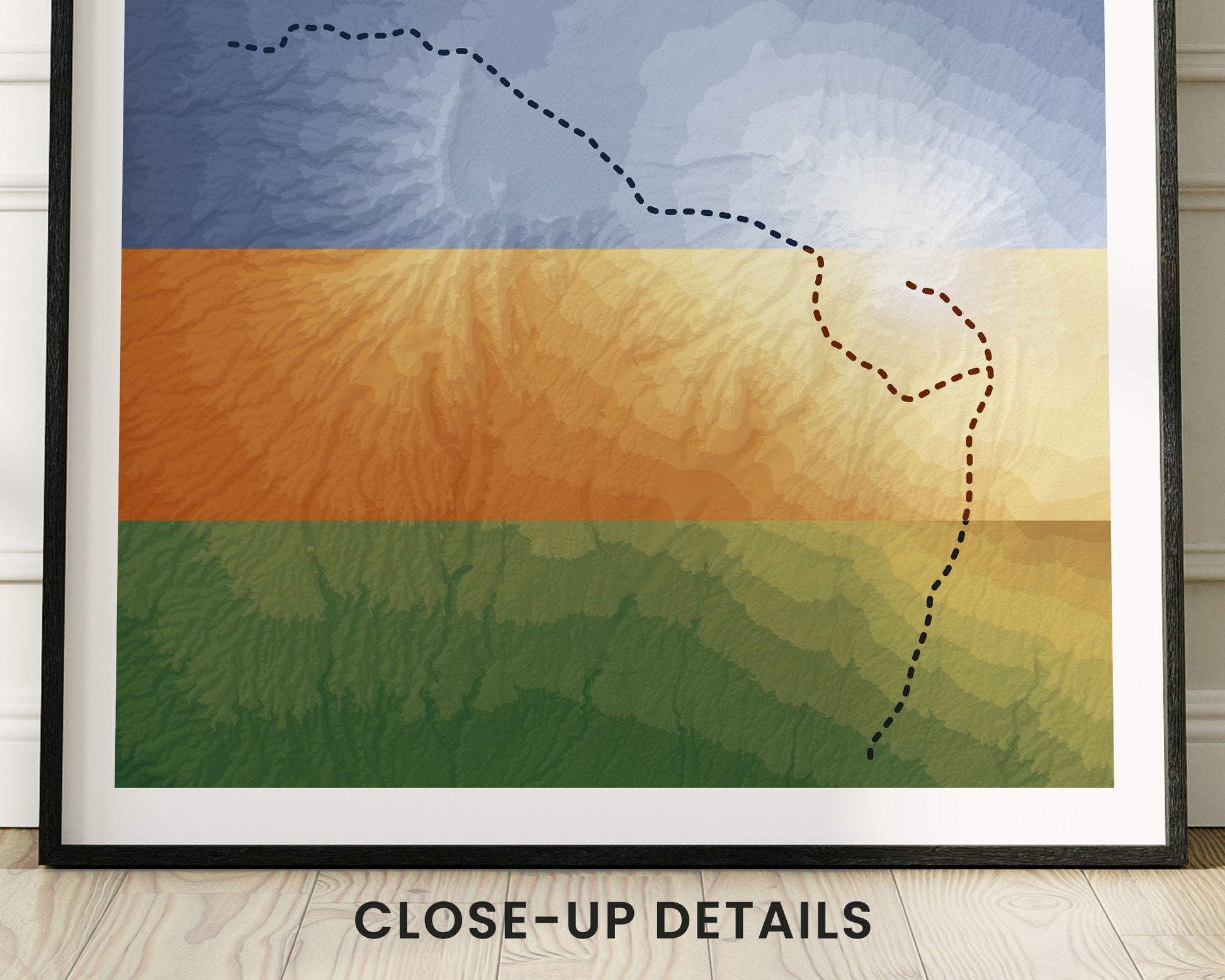 Topographic Map Print for Hiking Gift