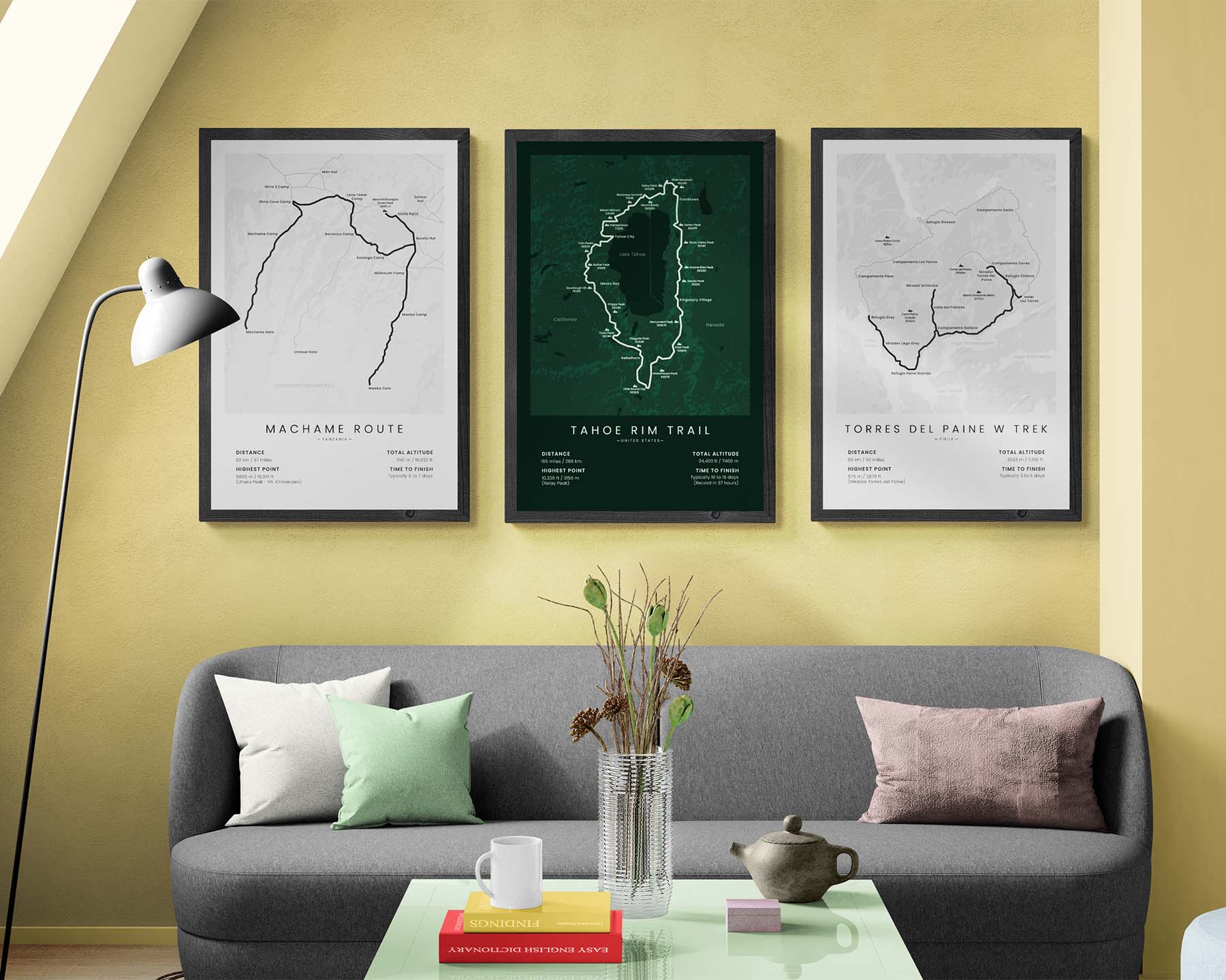 Machame Route (Africa) Hike Wall Decor in Modern Interior Decor