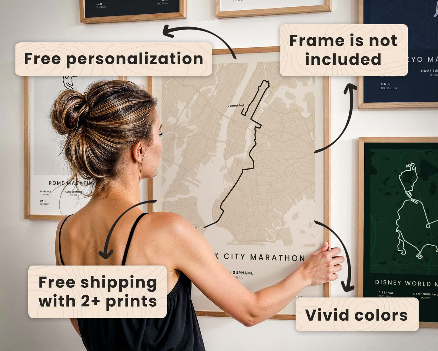 Trail Goals Minimalist Marathon Runner Print Product Features