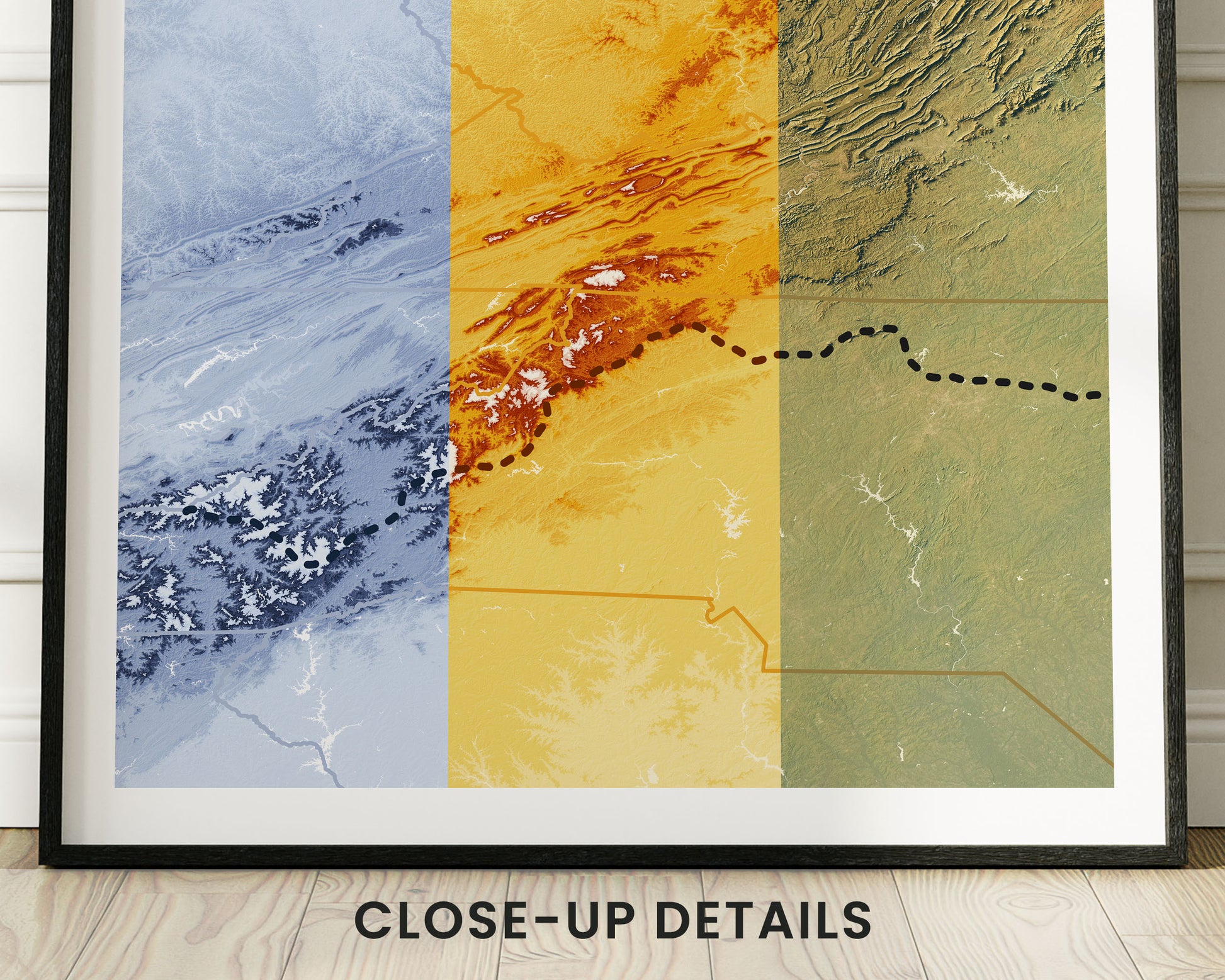 Topographic Walking Trail Wall Art Decor
