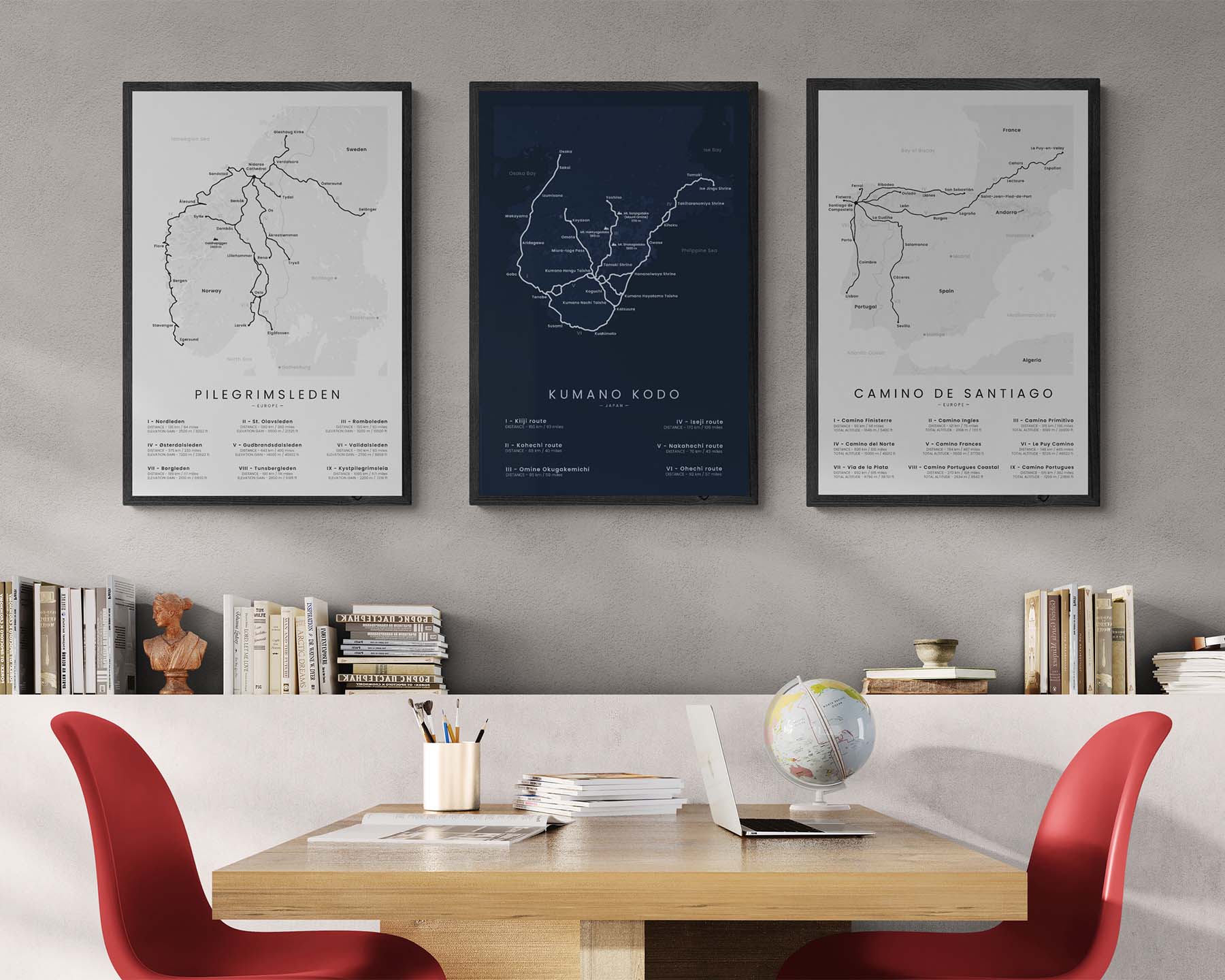 St. Olav's Way (Valldalsleden) Trail Poster in Modern Interior Decor