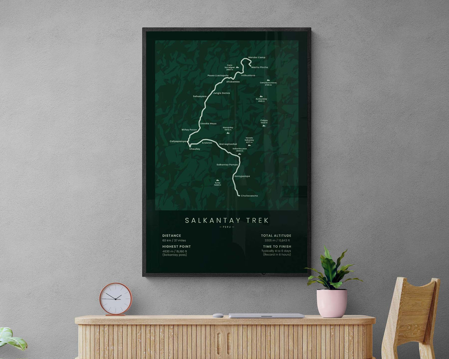 Salkantay Trek to Machu Picchu (Cusco) thru hike wall art in minimal room decor