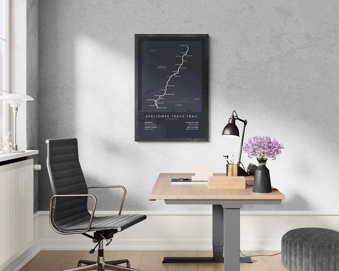 Sheltowee Trace Road (United States) Trail Wall Art in Modern Interior Decor