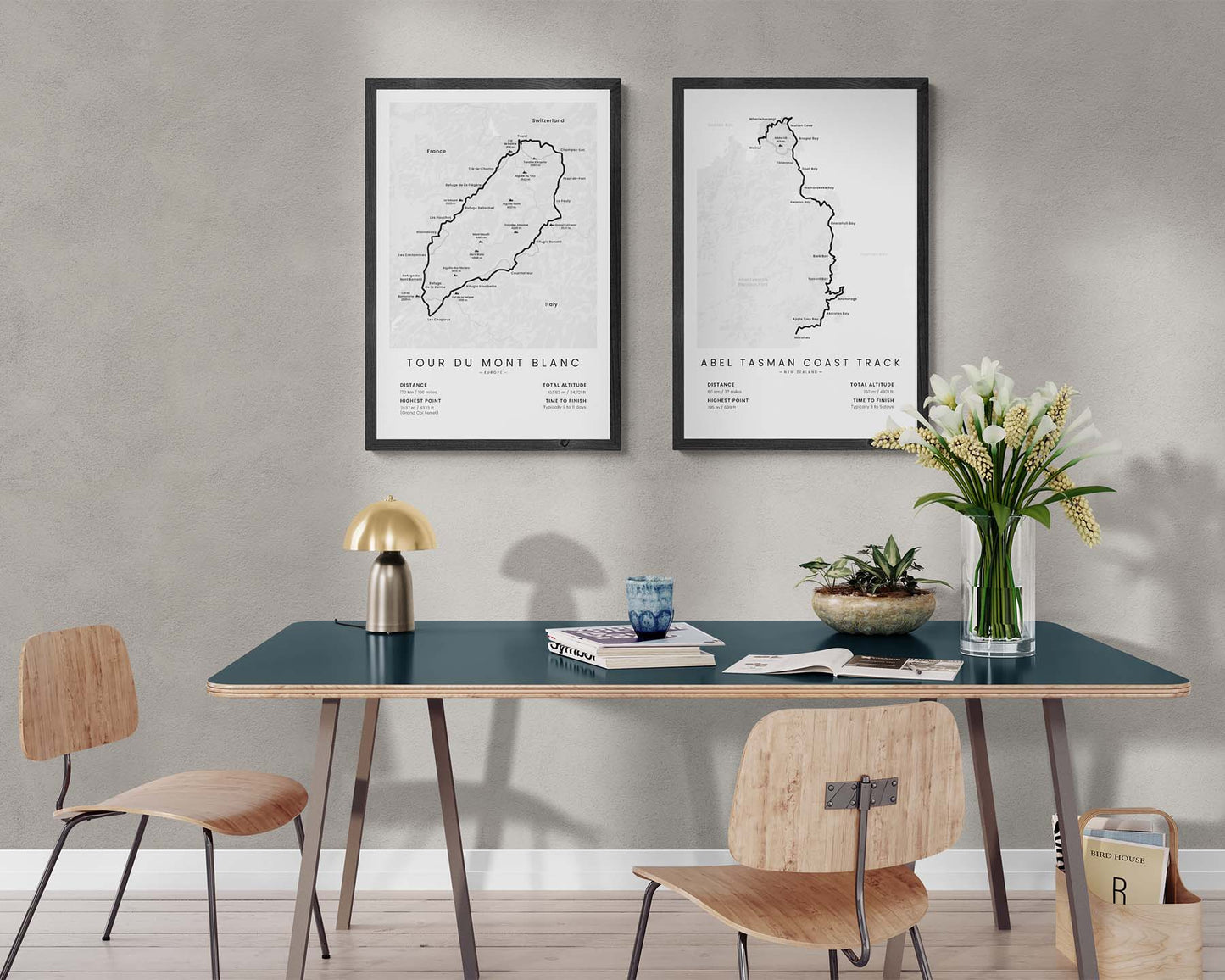 Mont Blanc Loop (Les Houches) Track Wall Decor in Modern Interior Decor