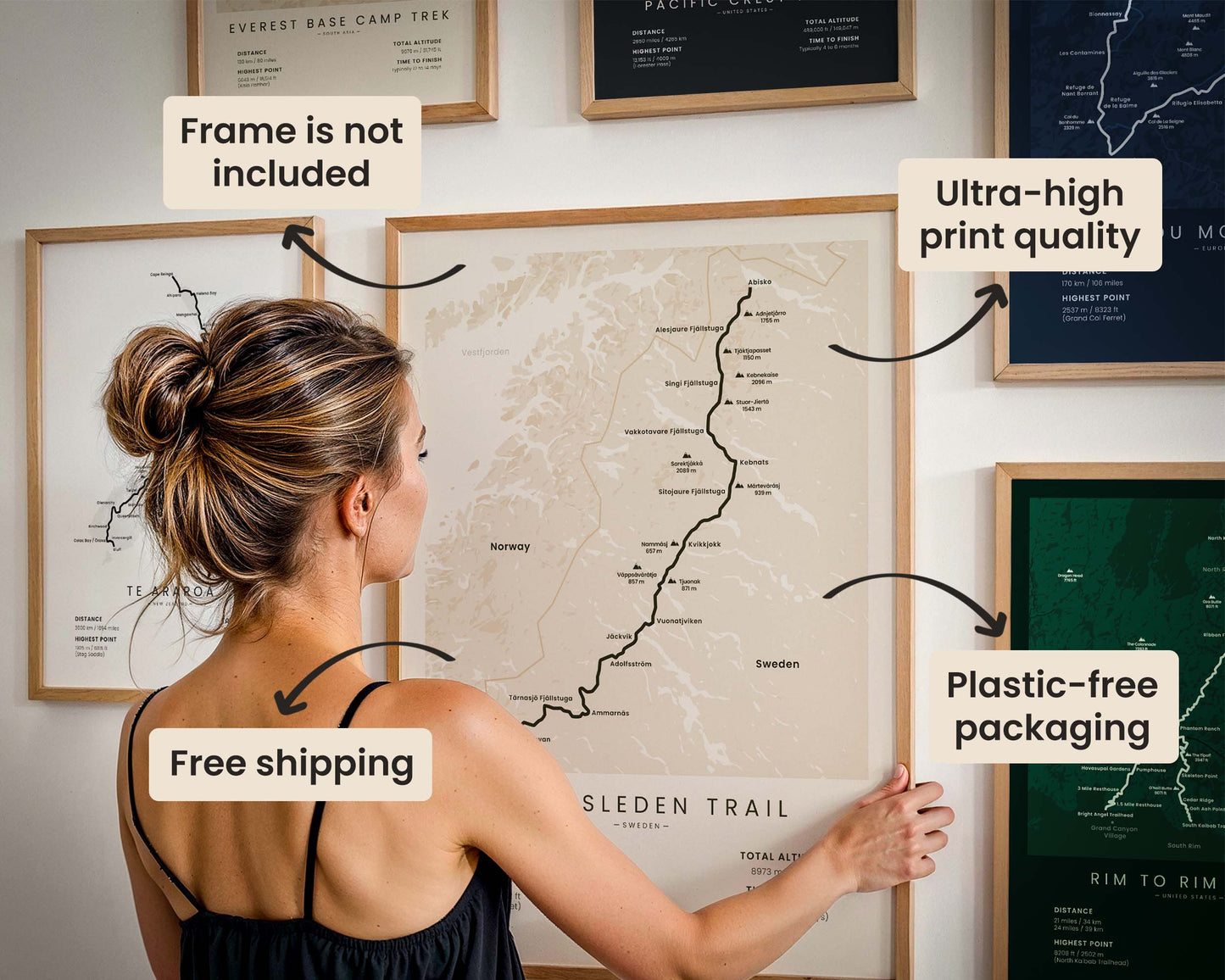 Trail Goals Hiking Posters Features