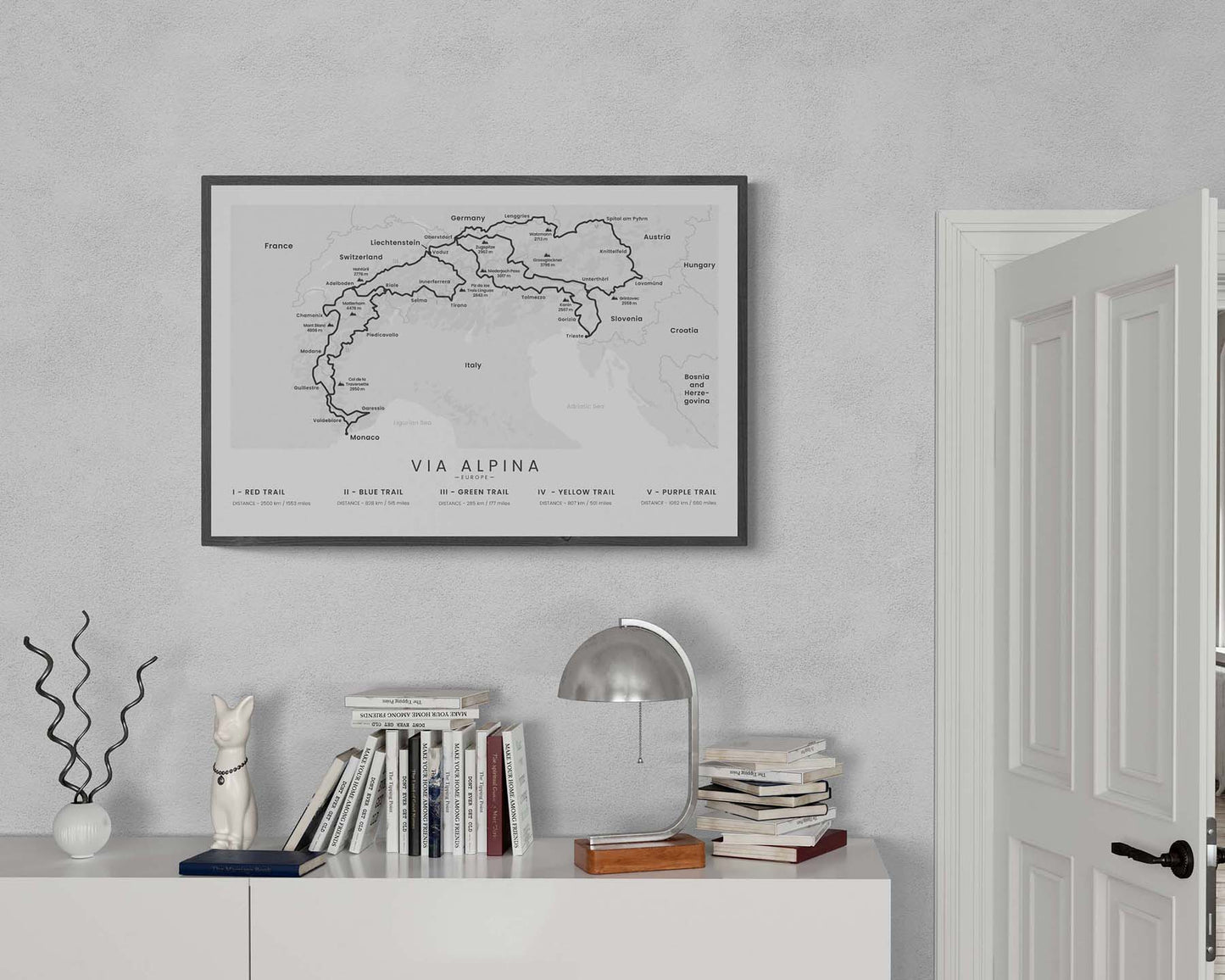 Via Alpina (Slovenia) Track in minimal room decor
