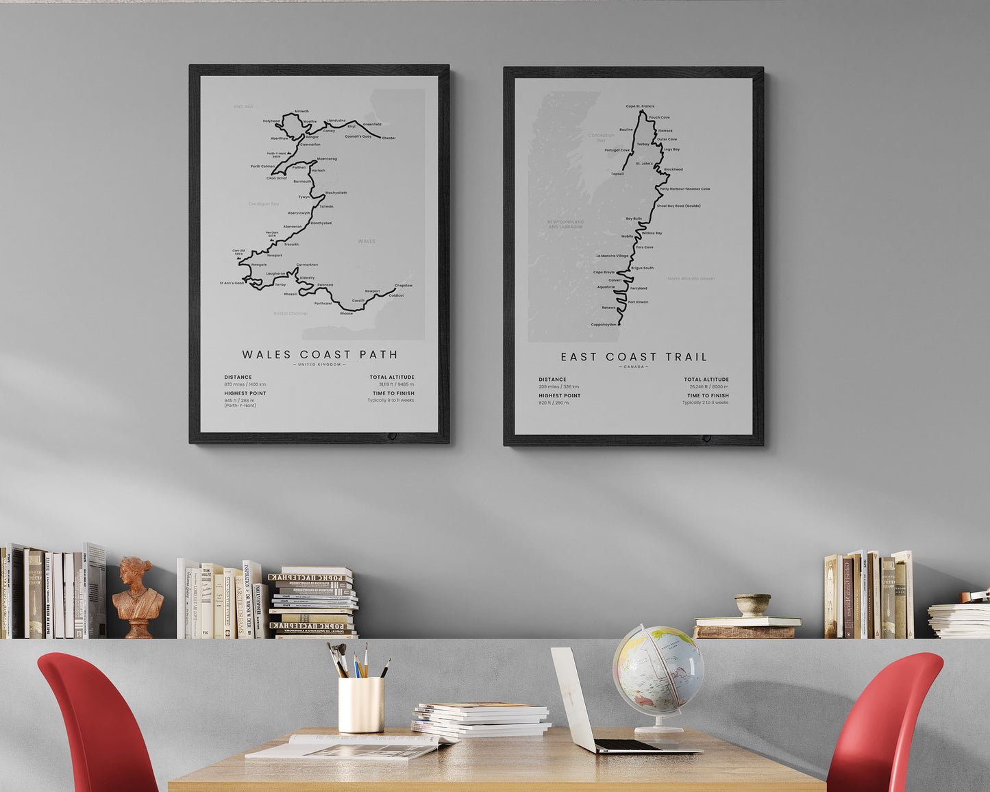 Llwybr Arfordir Cymru (Wales) Path Wall Decor in Modern Interior Decor