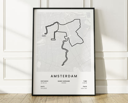 Amsterdam Marathon (World Athletics) Runner Wall Art with White Background