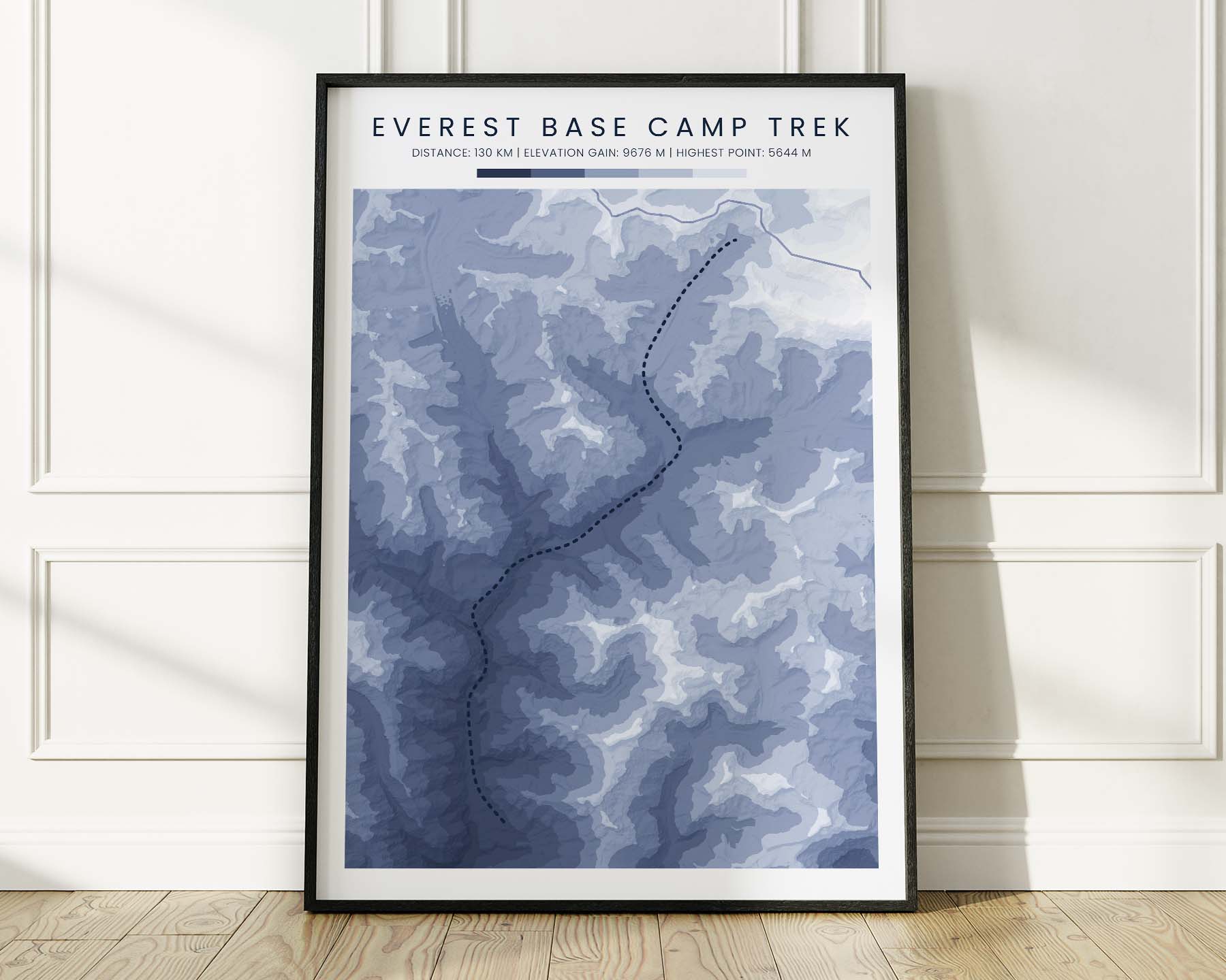Mount Everest Base Camp Trek (EBC) Topographic Map Poster