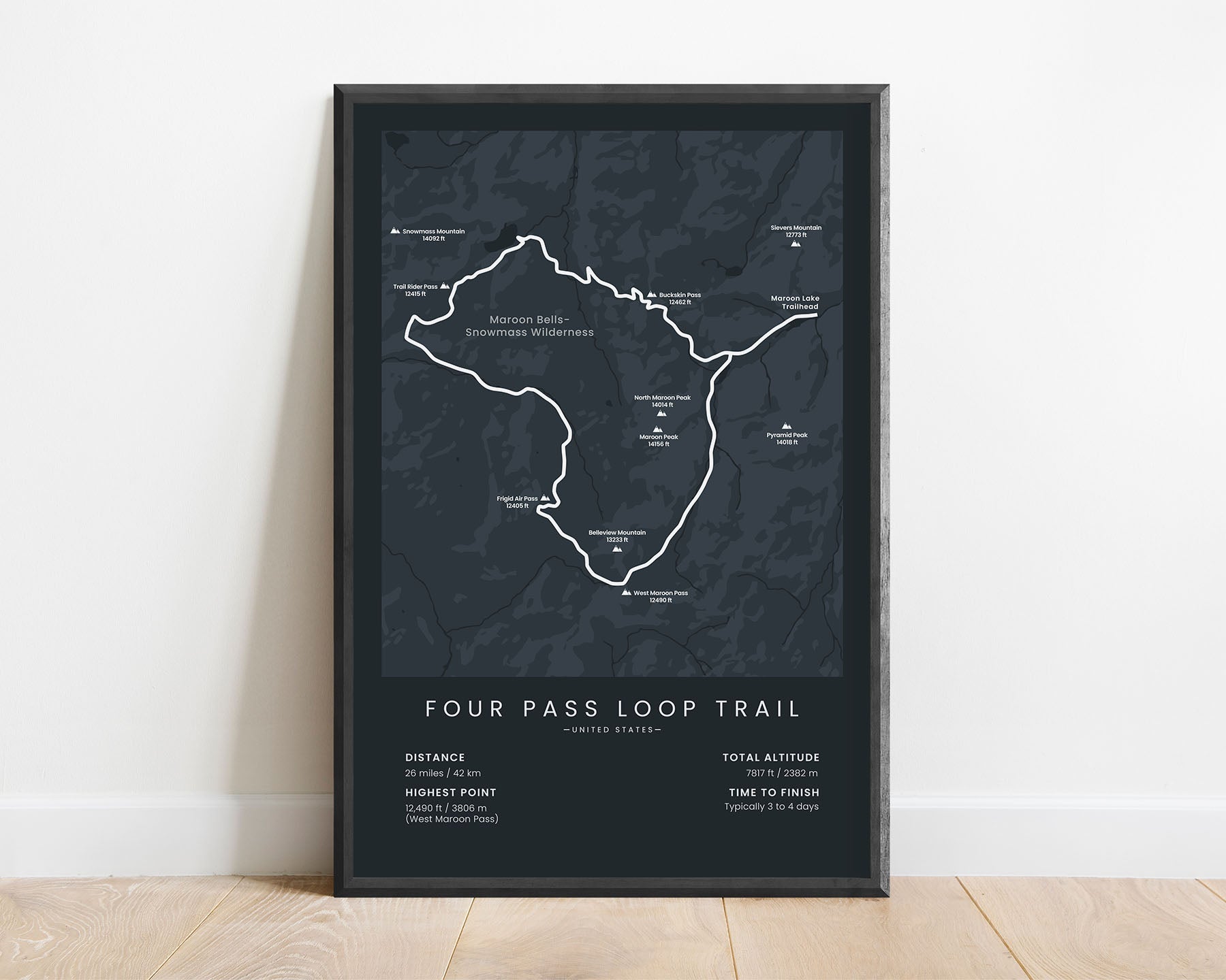 Four Pass Loop Poster (Aspen) – Trail Goals