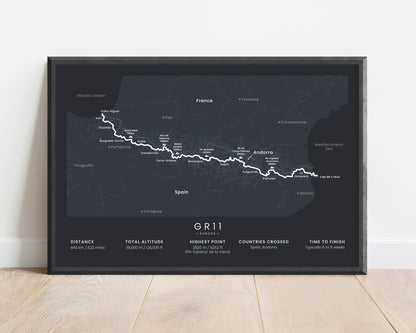 GR11 (Andorra) Path Print with Black Background