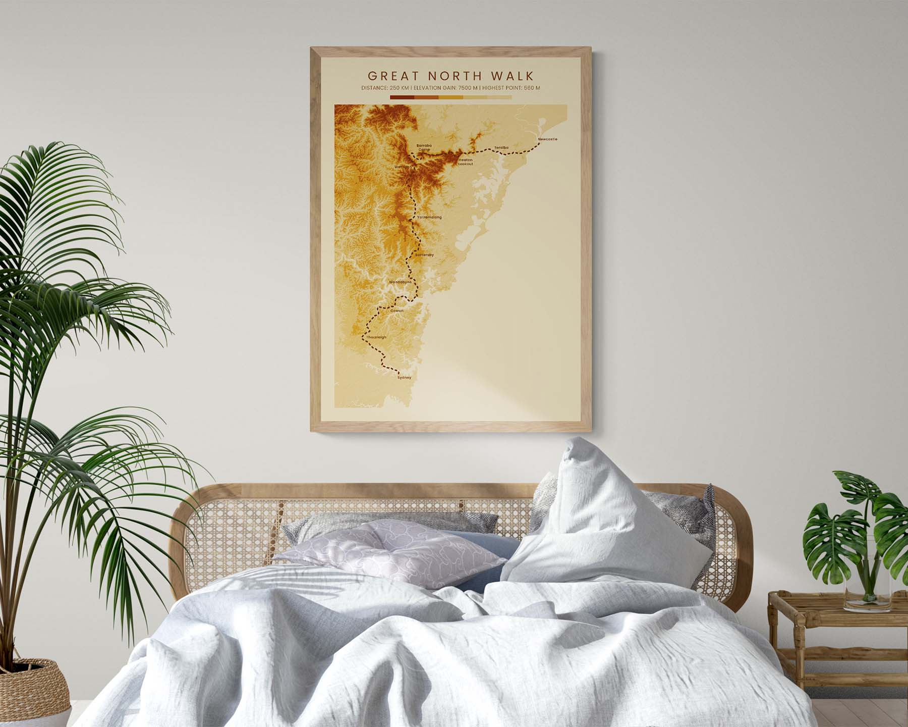 GNW (Australia) Route Map Geological Map in Minimalist Room Wall Art