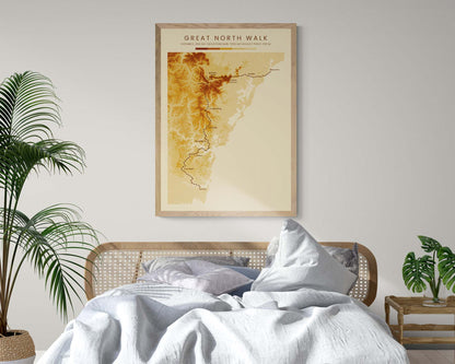 GNW (Australia) Route Map Geological Map in Minimalist Room Wall Art