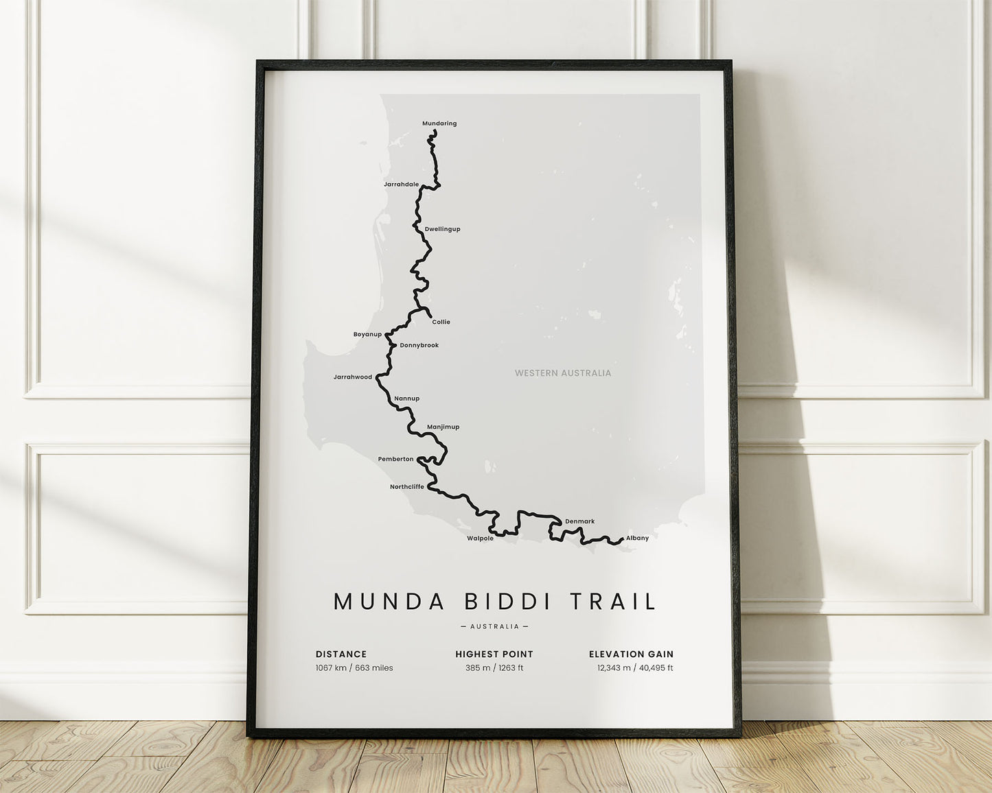 Munda Biddi Trail (Western Australia) bikepacking wall art with White Background