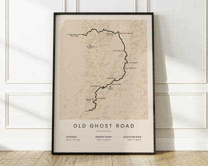 Old Ghost Road (Lyell) road cyclist wall decor with Beige Background