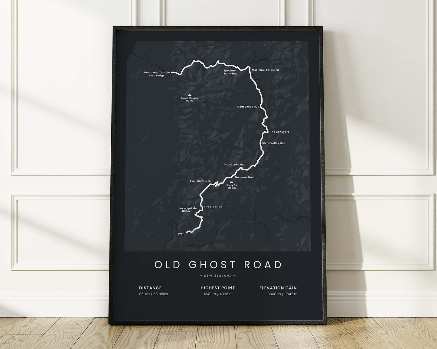 Old Ghost Road (Ghost Lake) mountain biking print with Black Background