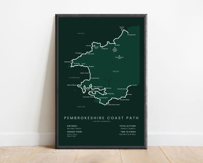 Llwybr Arfordir Sir Benfro (Wales) Path Wall Decor with Green Background