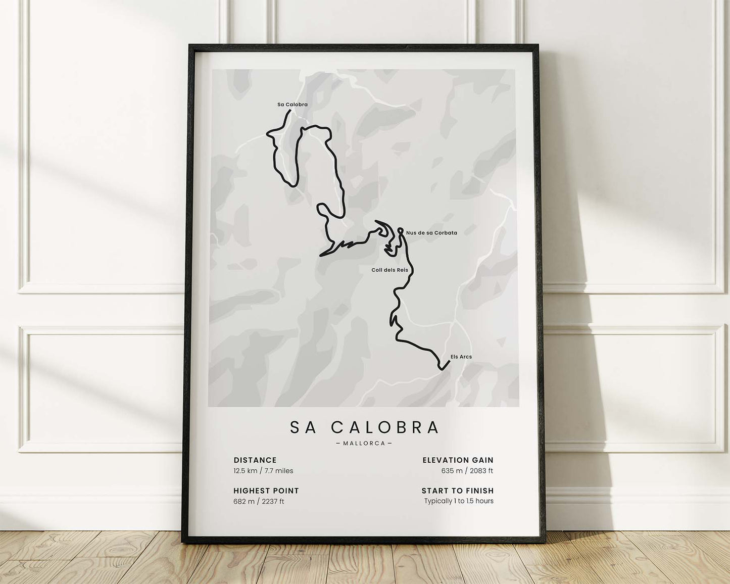 Sa Calobra (Nus de sa Corbata) road cyclist wall art with White Background