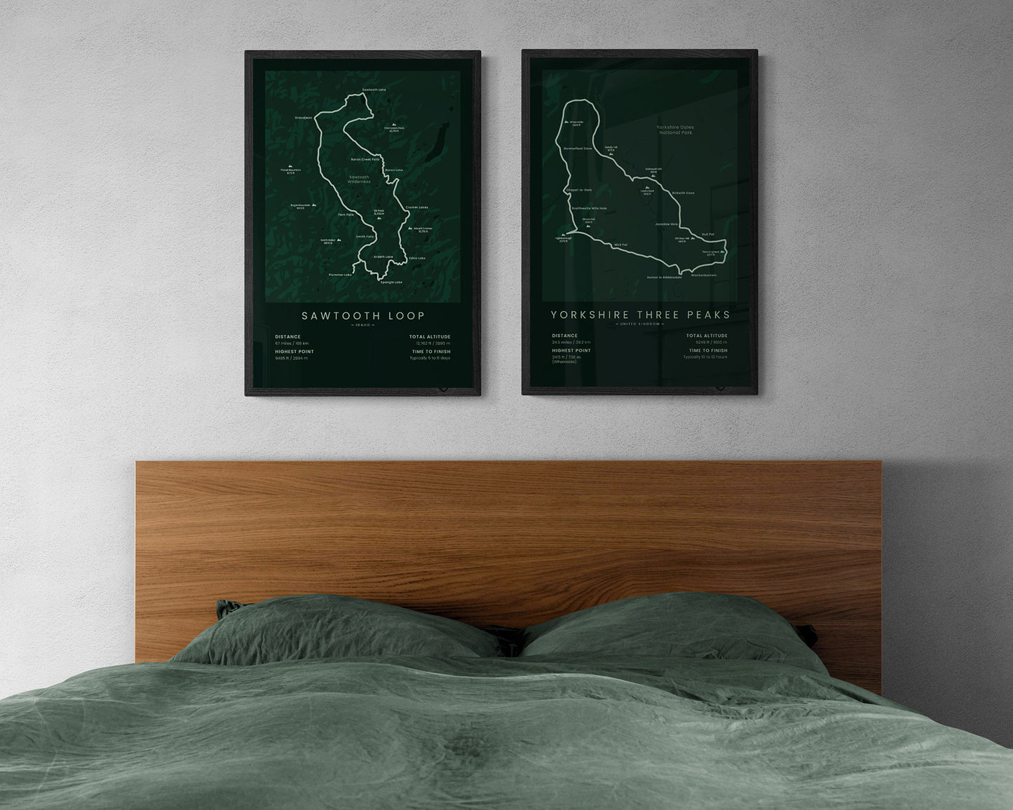 Grand Sawtooth Loop (Sawtooth Wilderness) Thru-Hike Wall Decor in Modern Interior Decor