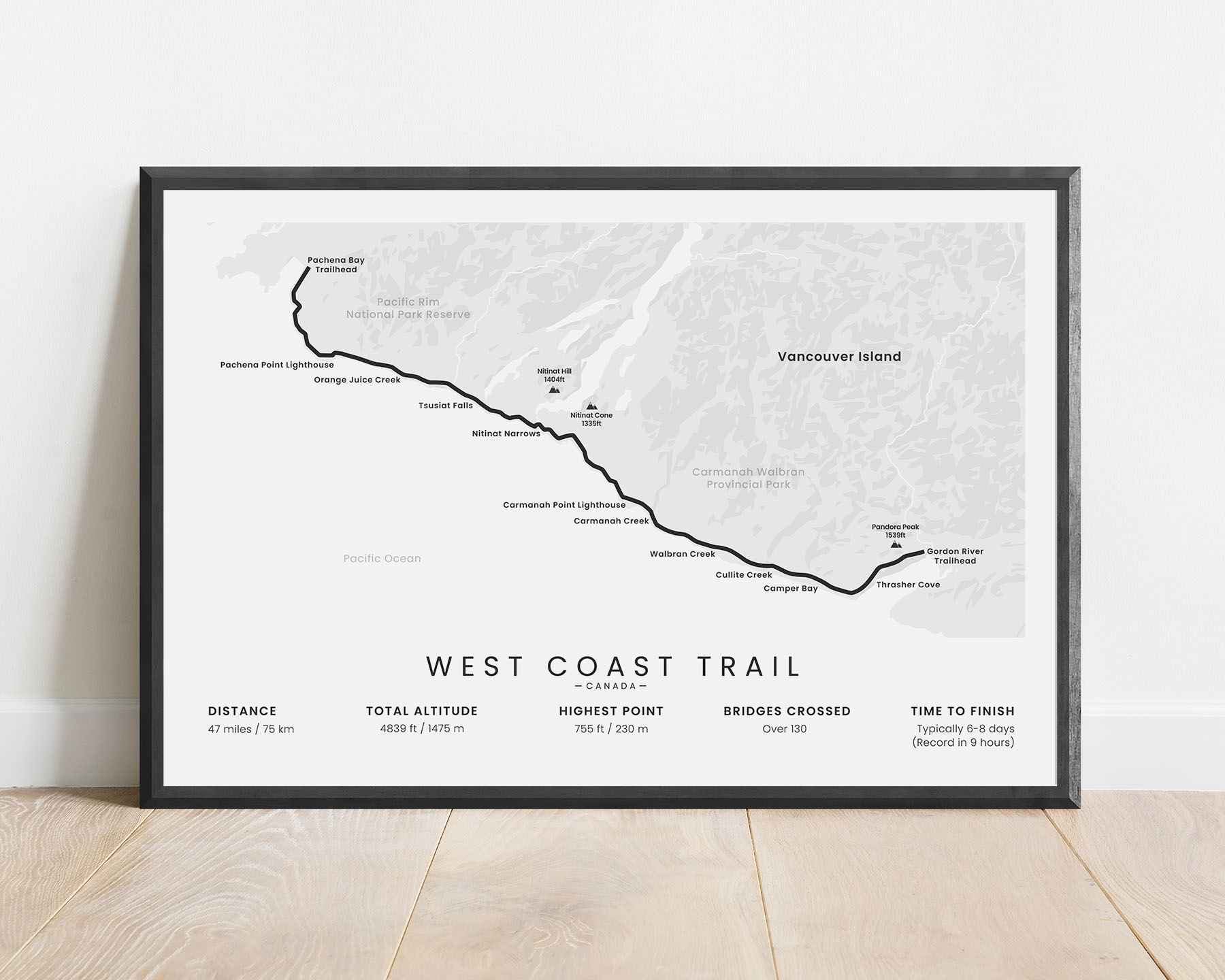 The Dominion Lifesaving Trail hike poster with white background (Canada)