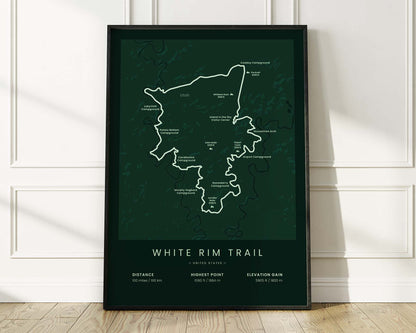 White Rim Trail (Canyonlands National Park) cycling poster with Green Background