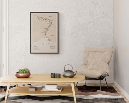 Alpe-Adria (Grossglockner) Thru-Hike Wall Art in Minimal Room Decor