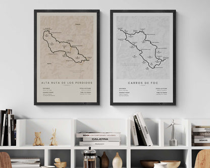 Alta Ruta de los Perdidos (Pyrenees) Track Wall Decor in Modern Interior Decor