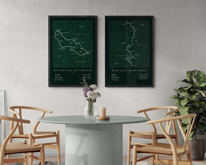 Alta Ruta de los Perdidos (France) Trek Wall Map in Minimal Room Decor